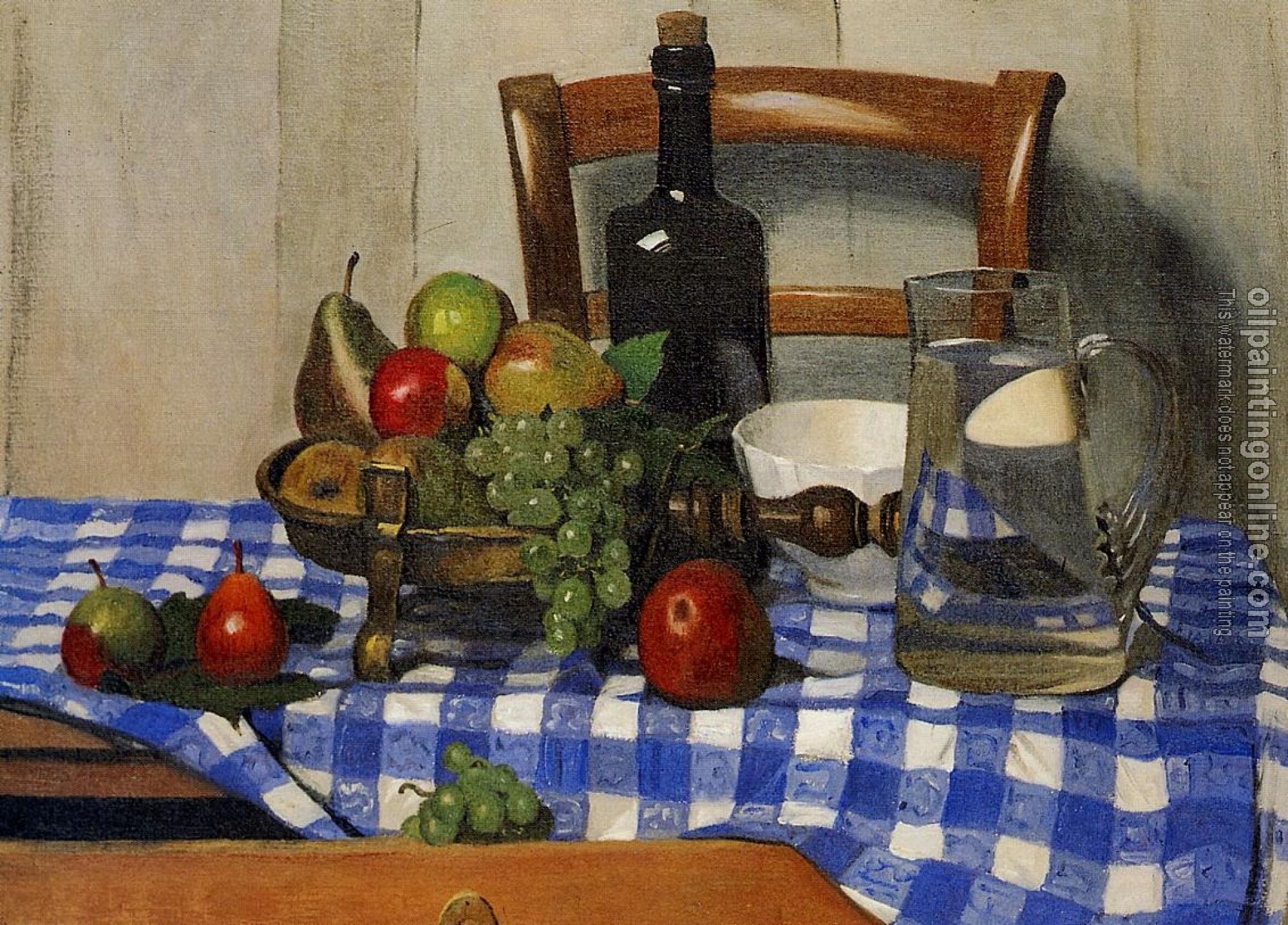 Felix Vallotton - Still Life with Blue Checkered Tablecloth
